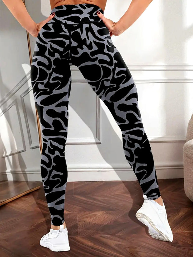 Women's Camouflage Printed High Waisted Hip Lifting Yoga Pants