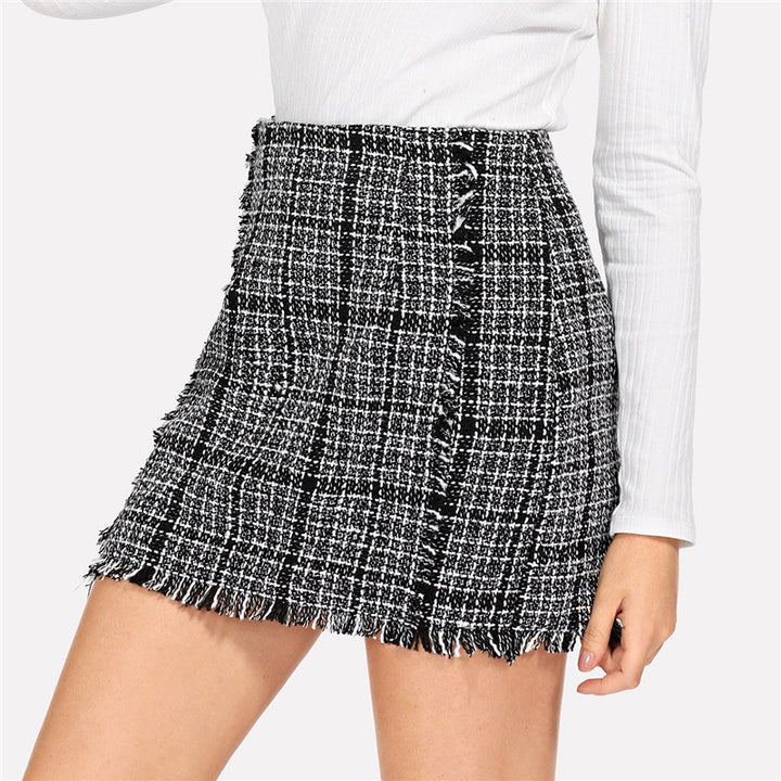 Lattice Pattern High Waist Skirt