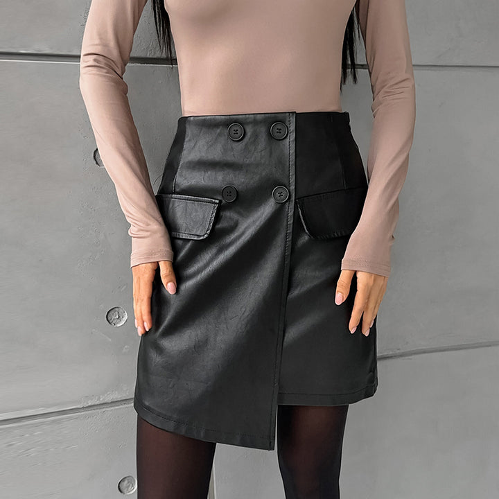 Leather Punk Hip Skirt