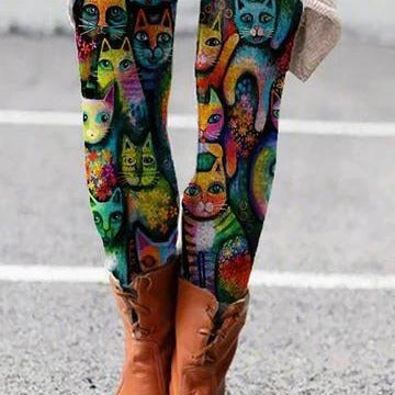 Digital Print Fashion Trendy Leggings