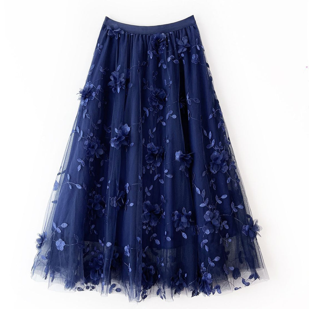 Mesh Embroidered Skirt