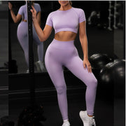 Solid color yoga seamless set