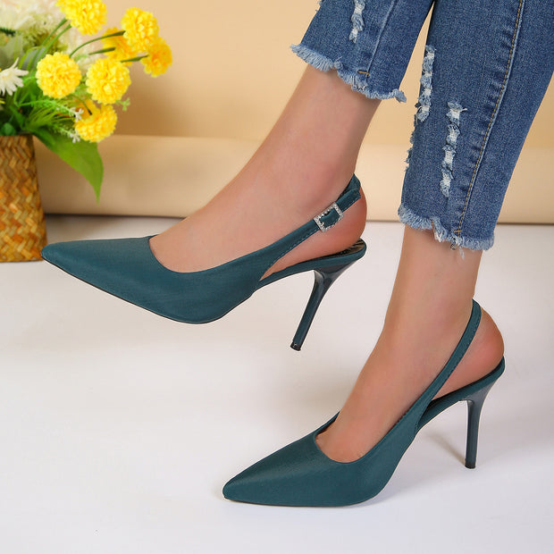 Pointed Toe Buckle Stiletto High Heels