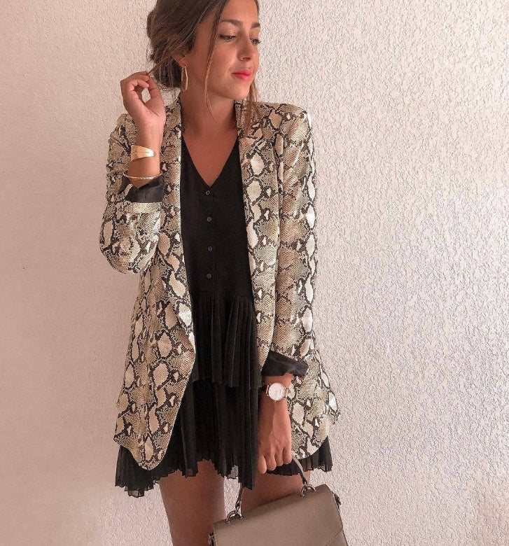 Snake print women's blazer