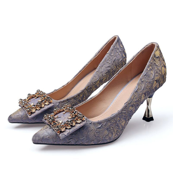 Women's Pointed-toe Stiletto Rhinestone High Heels