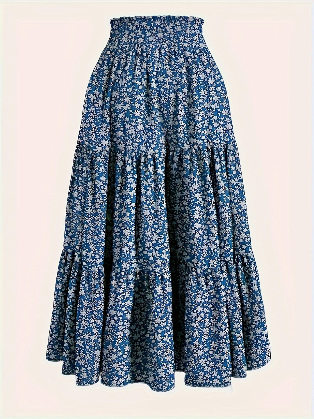 Printed Design Elastic Waist Skirt