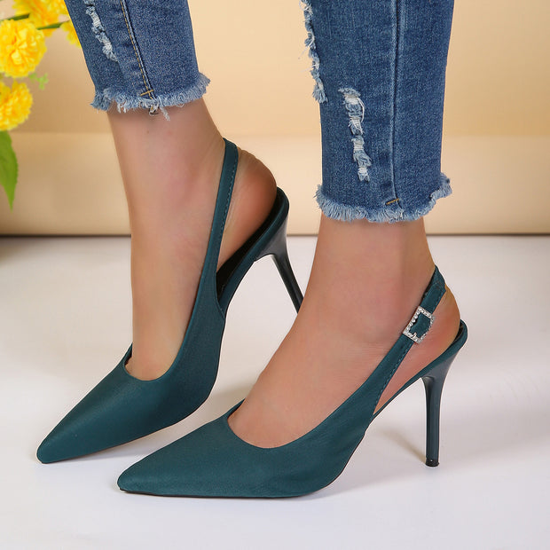 Pointed Toe Buckle Stiletto High Heels