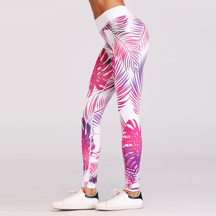 Sexy Red Print Fitness Yoga High Elastic Gym Leggings