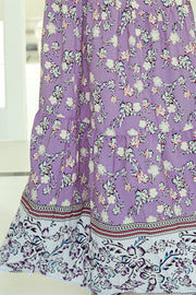 Tiered Printed Elastic Waist Skirt