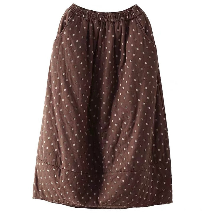 Printed Elastic Waist Plus Size Skirt