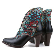 Floral Style Women's Knee-length Boots