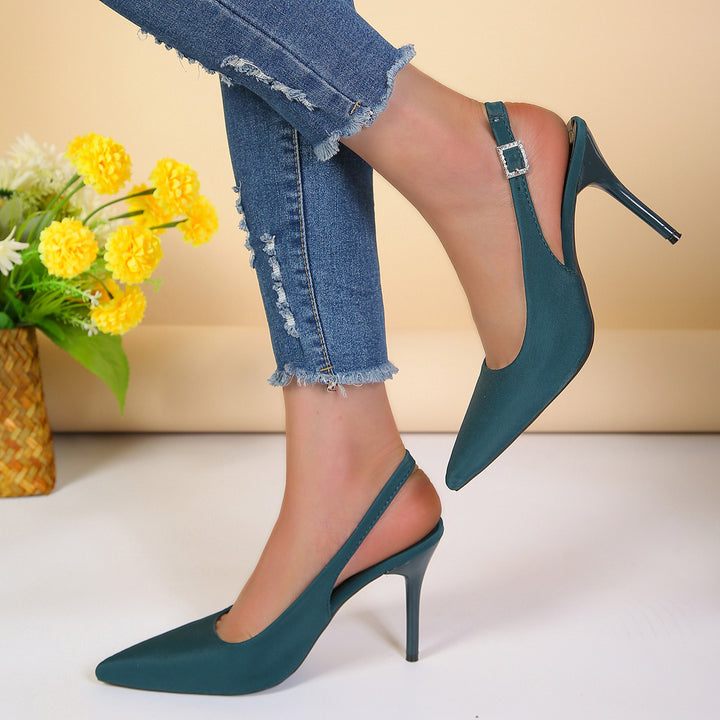 Pointed Toe Buckle Stiletto High Heels