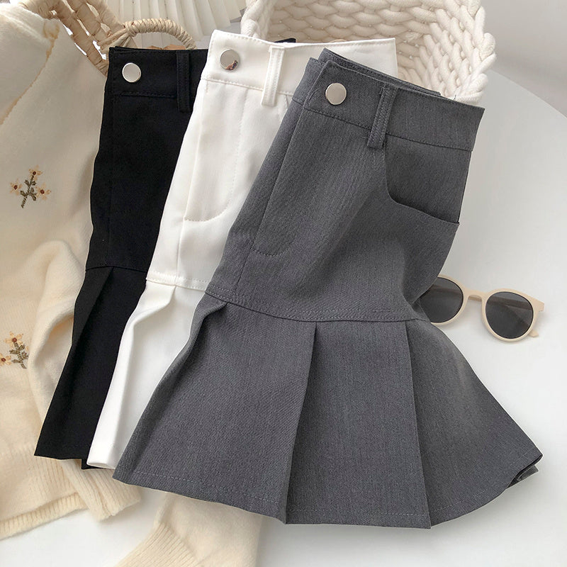 Fashion High-waisted A-line Pleated Skirt