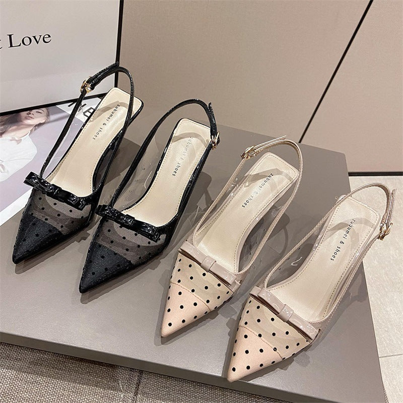 Pointed Toe Closed Mesh Stiletto Heels