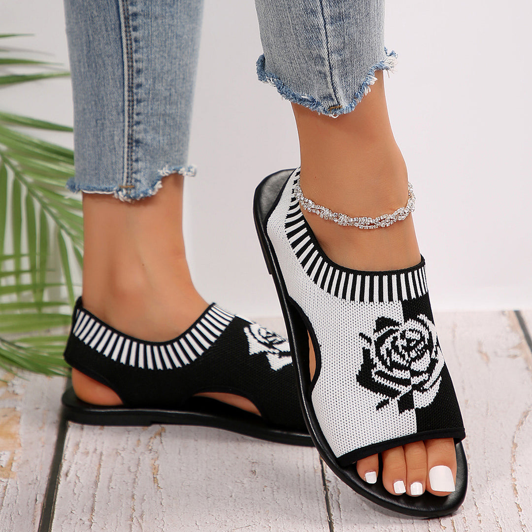 Flat Casual Mesh Slip-on Peep Toe Sandals