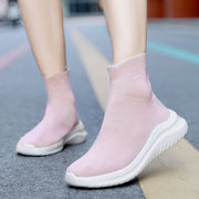 Flying Woven High-top Flat Shoes