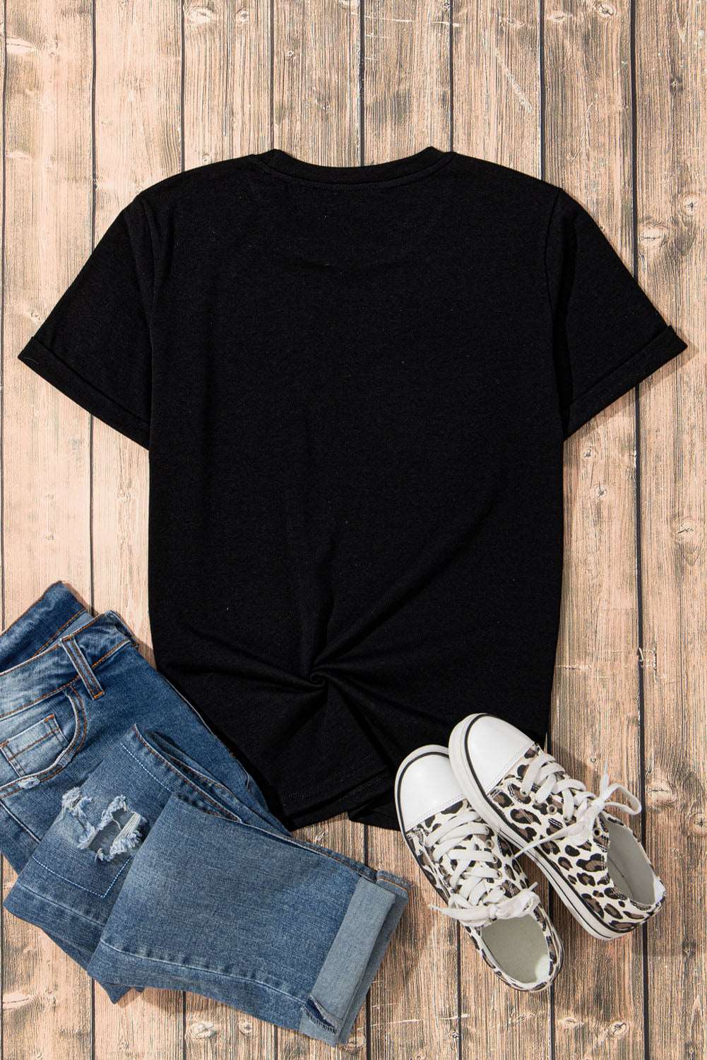 Bow Round Neck Short Sleeve T-Shirt