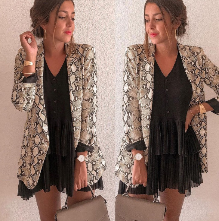 Snake print women's blazer