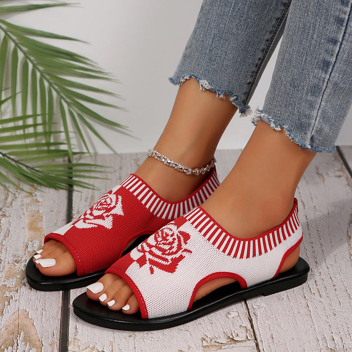 Flat Casual Mesh Slip-on Peep Toe Sandals