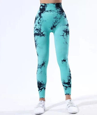 Tie-dyed Fitness High Waist Hip Lift Sports Leggings