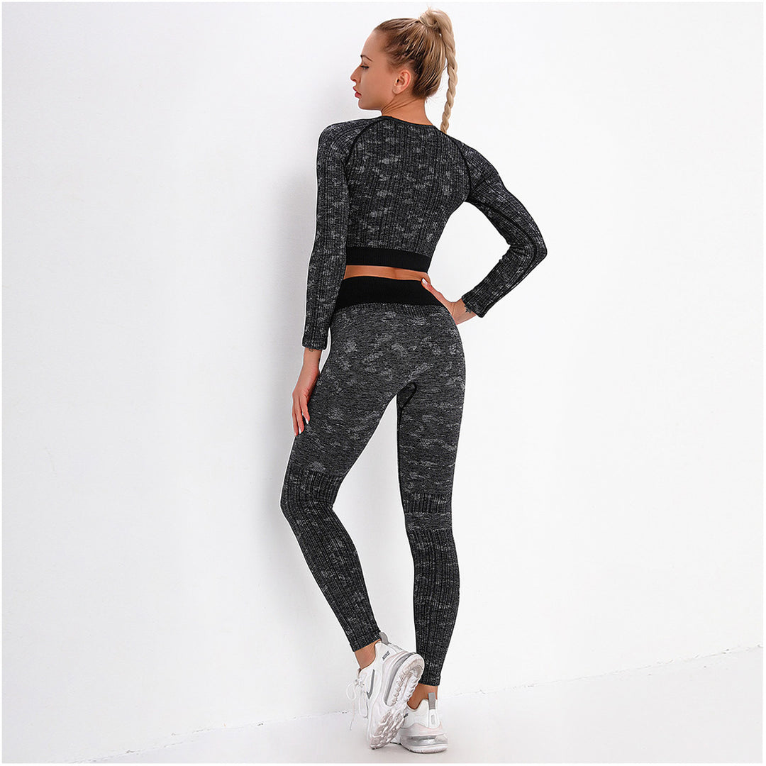 Jacquard camouflage Yoga Pants Set