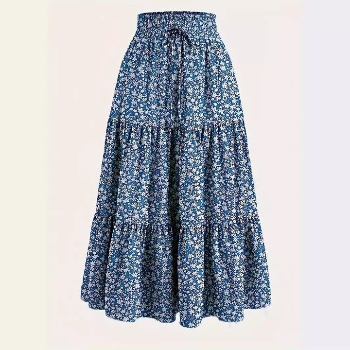 Printed Design Elastic Waist Skirt