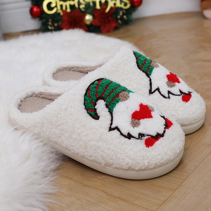 Christmas Santa Clause Warm Plush Bedroom Slippers