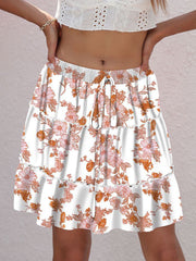 Printed Elastic Waist Mini Skirt