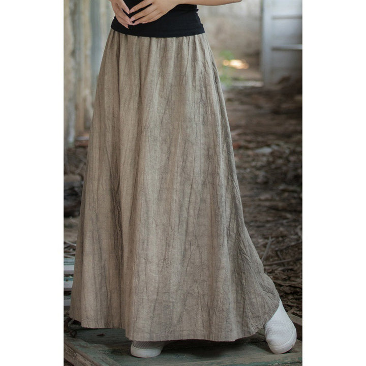 Tie-dyed Distressed Elastic Waist A- Line Skirt