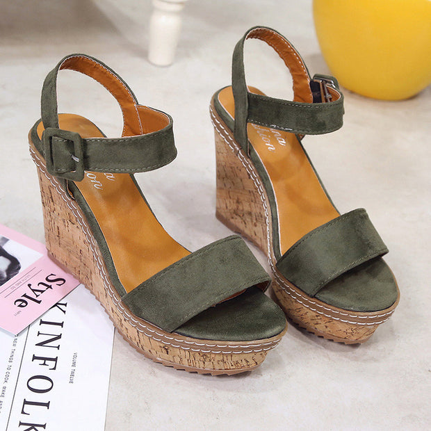 Open Toe High Wedge Sandals