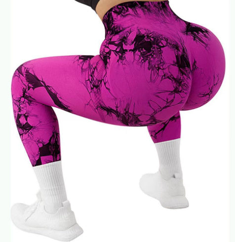 Tie-dyed Fitness High Waist Hip Lift Sports Leggings