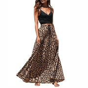 Bohemian Leopard Print A- Line High Waist Skirt