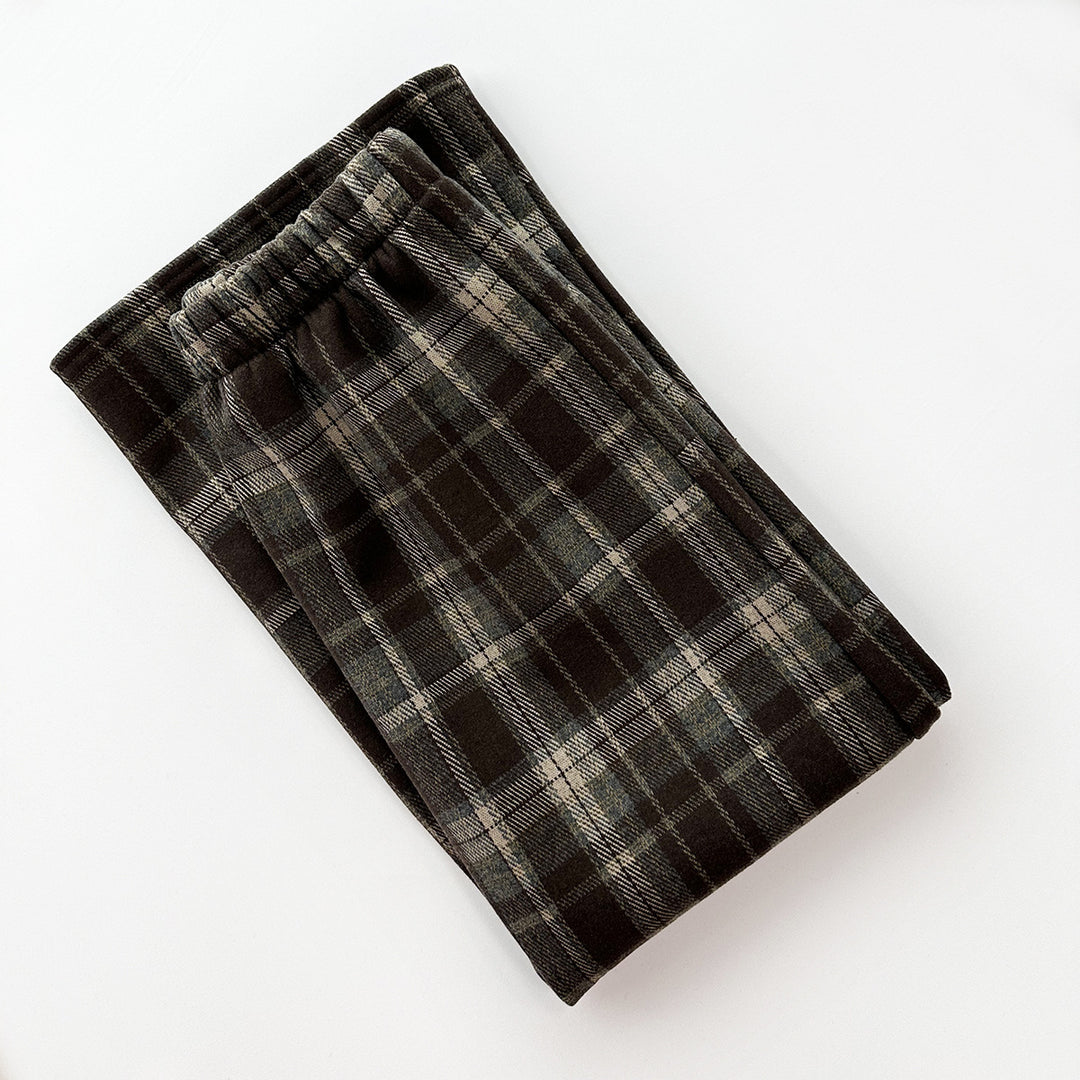 Retro Plaid Fleece-lined Skirt