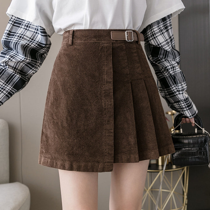 Irregular High Waist Thin A-line Skirt