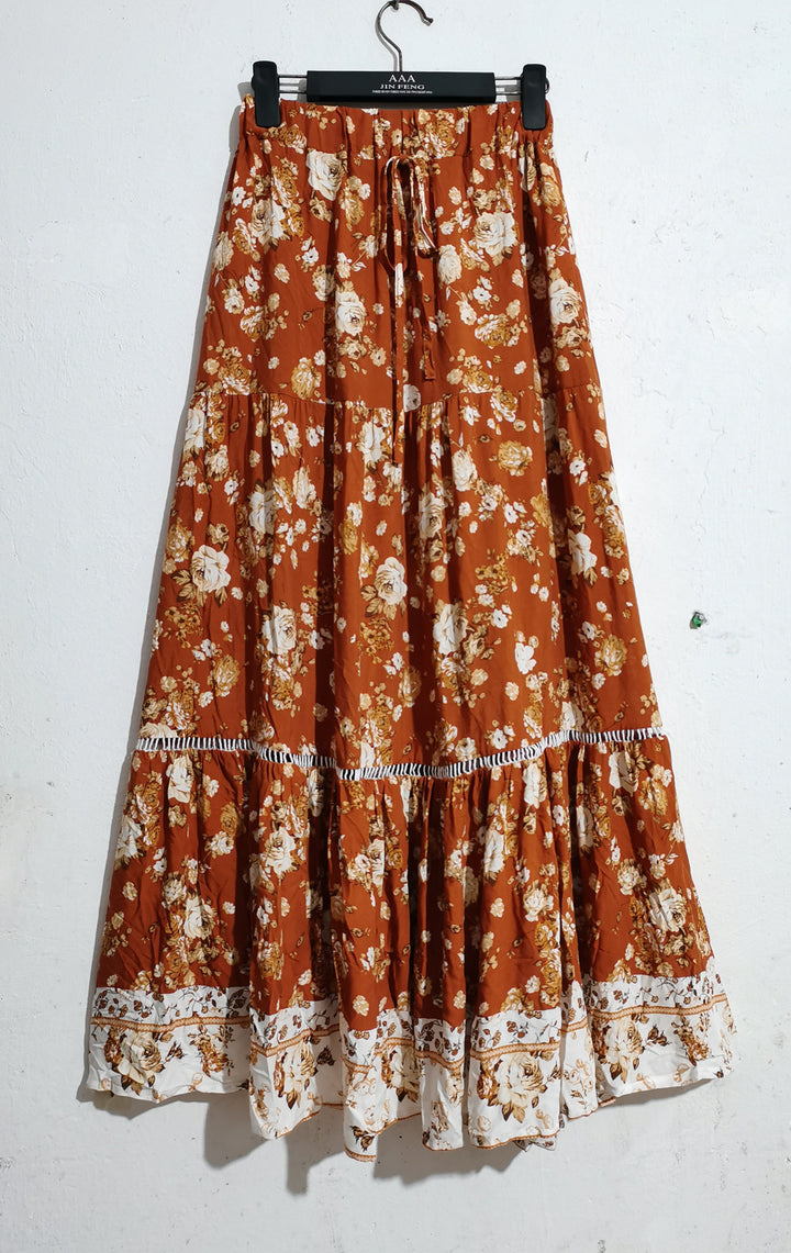 Bohemian Vacation Skirt Ruffled Big Hem Skirt