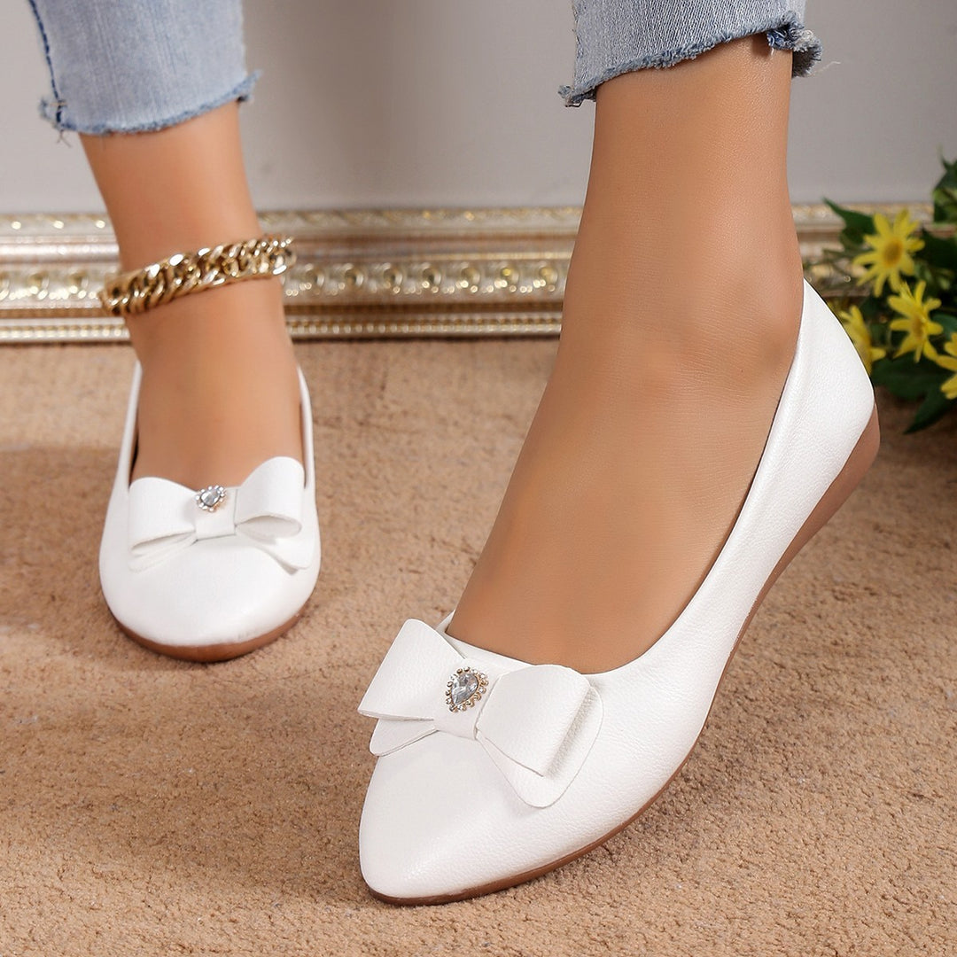 Bowknot Casual Pointed Toe Flats Loafers