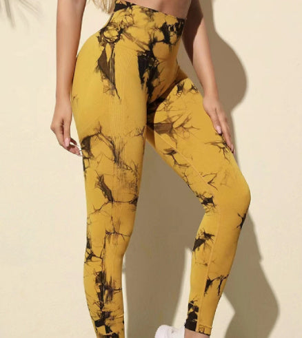 Tie-dyed Fitness High Waist Hip Lift Sports Leggings