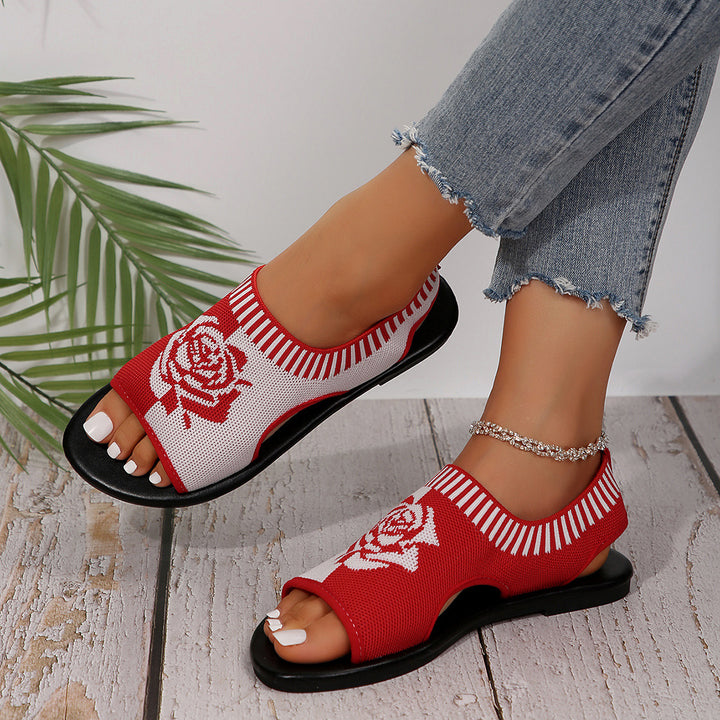 Flat Casual Mesh Slip-on Peep Toe Sandals