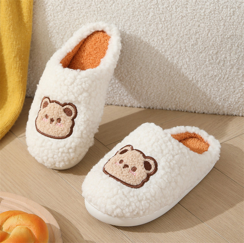 Cartoon Bear  Warm Non-slip Floor Bedroom Slippers