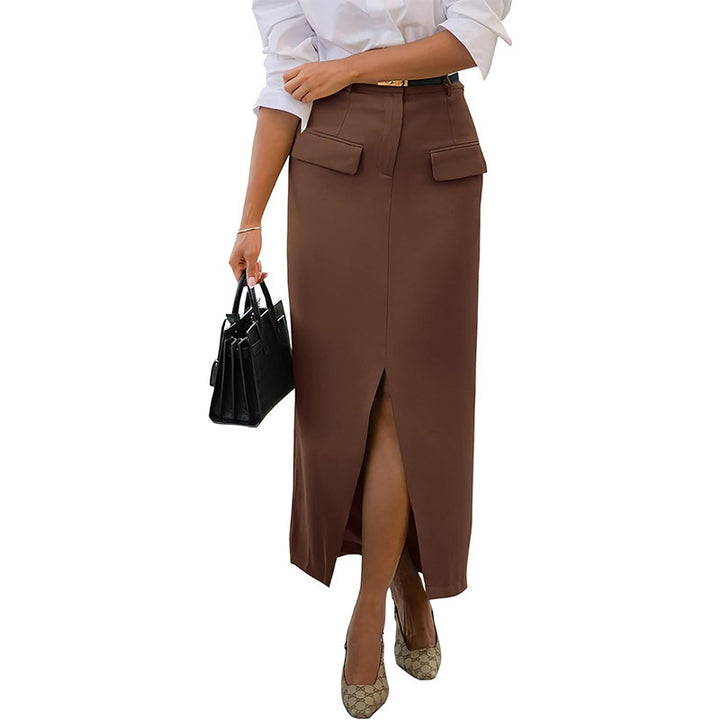 Casual Pocket Slit Hip Skirt