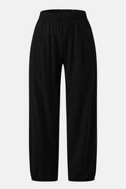 Full Size Elastic Waist Cropped Pants