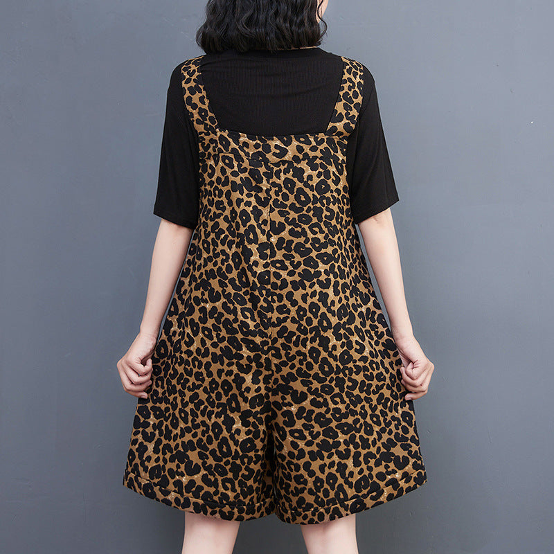 Leopard Print Romper Skirt