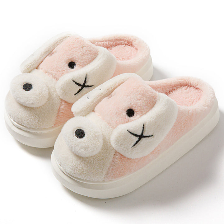 Cute Floppy Ears Dog Plush Non-slip  House Slippers