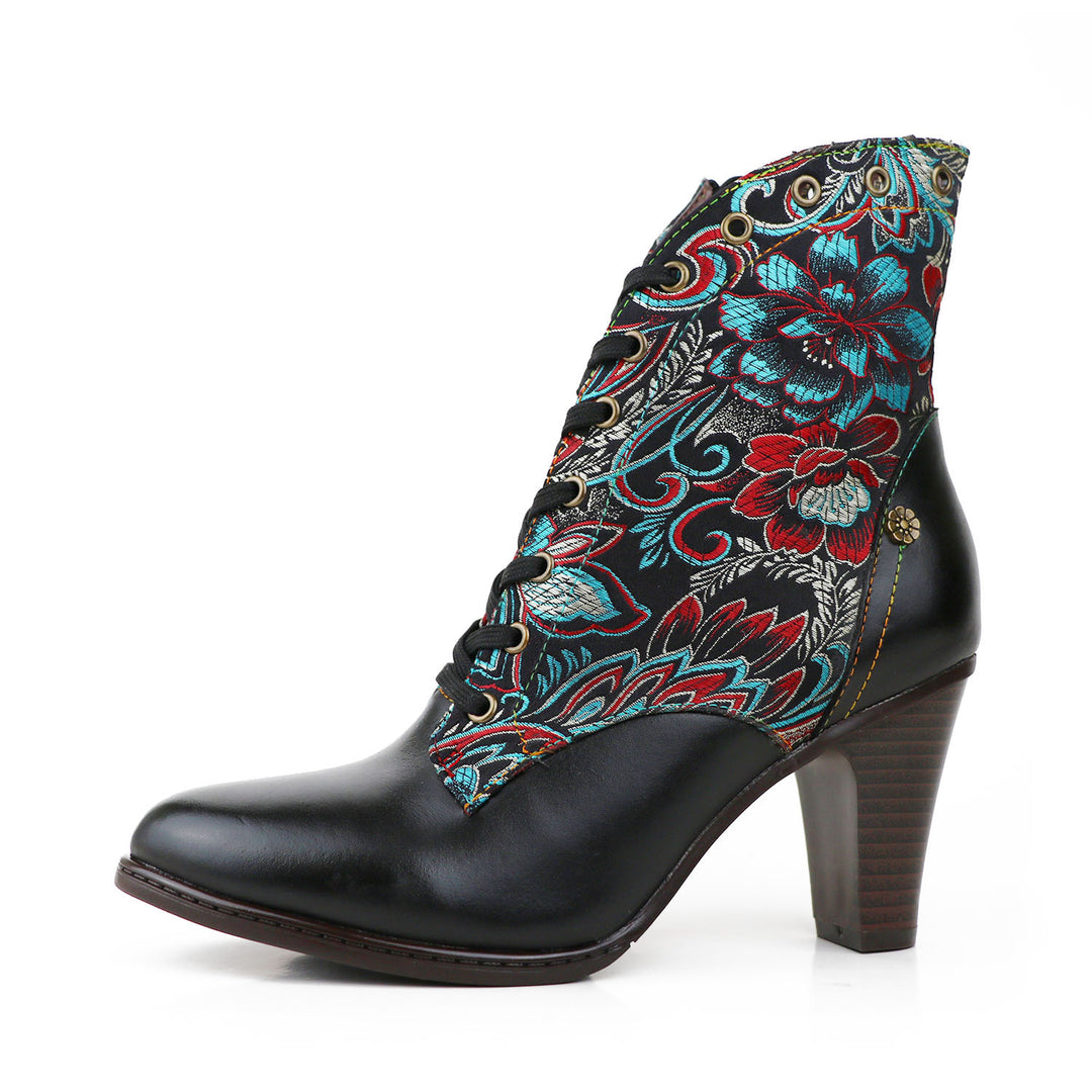 Floral Style Women's Knee-length Boots