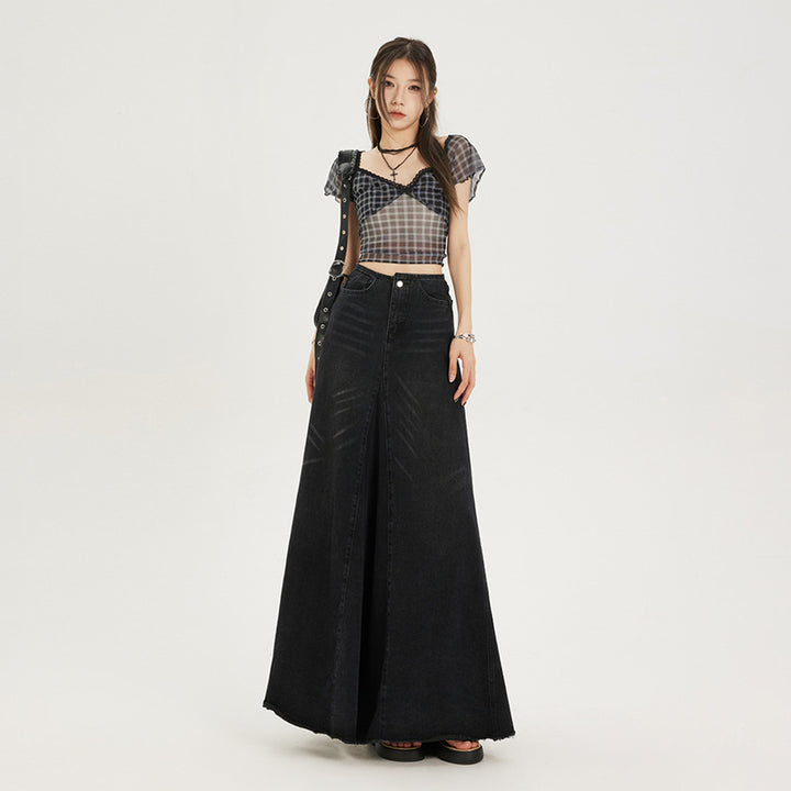 Flared Bottom High Waist Skirt