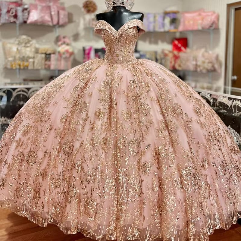 Off-the-Shoulder Ball Gown Quinceanera Dress