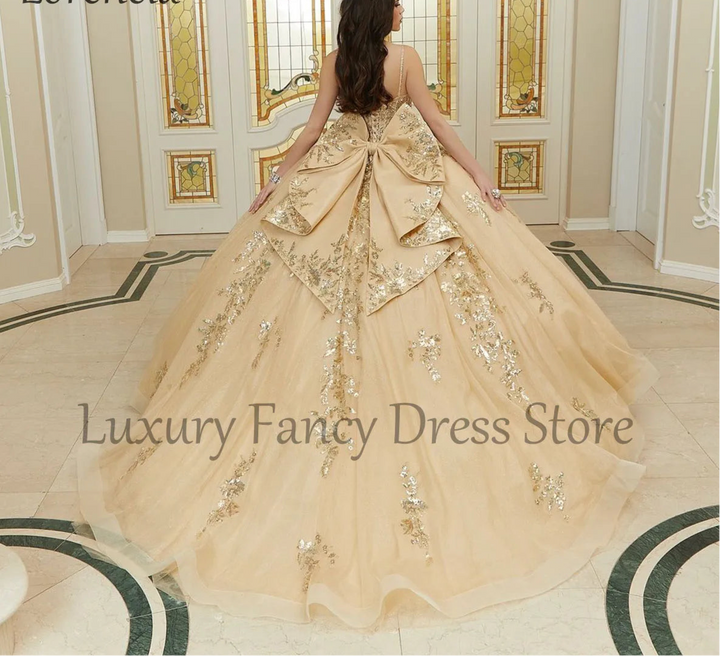 Mexican Champagne Quinceanera Dress