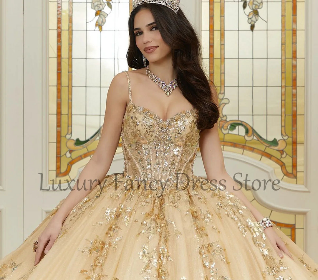 Mexican Champagne Quinceanera Dress