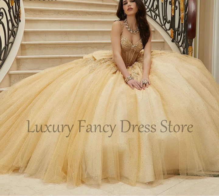 Mexican Champagne Quinceanera Dress