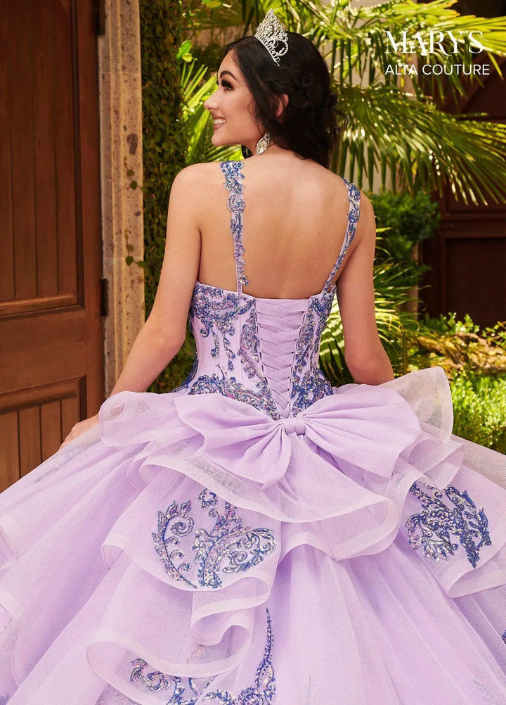 Detachable Sleeves Sweep Train With Applique Quinceanera Dress